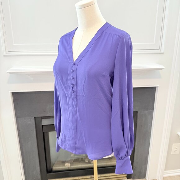 Express Button-Front Blouse β Vibrant Purple, Size Small πβ¨ - Picture 3 of 11